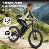 SPATIAL 24 Inch Fat Tire Mountain Bike 8-Speed OFF-Road MTB Outdoor Cycling Bicycle For Adult Teens Height 146-168CM