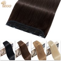 SEGO 10"-24" 3/4 Full Head Clip in Hair Extension 1Pcs/5 Clips Machine Made Remy Natural Human Hair Straight Clip In Hairpieces
