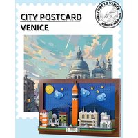 580PCS Venice City Postcard Building Blocks Hanging Mural Toys Children's Assembly Building Blocks Adult Gifts Bricks Toys 4928