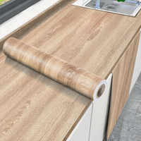 55cm Wide Self Adhesive Wood Grain PVC Wallpaper Vinyl Wall Sticker Waterproof for Kitchen Cabinet Door Furniture Home Decor