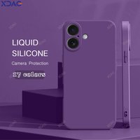 Original Official Solid Color Back Cover for iPhone 16 Pro Max Plus 16Pro 16Plus 5G Liquid Silicone Camera Protection Phone Case