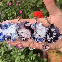 Game Fatui The Doctor Knave Arlecchino Lyney Neuvillette Cosplay Anime COSTUME Keychain Key Accessories Pendant
