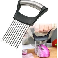 1Pc Onion Slicer with Stainless Steel Holder Easy Onion Chopper for Lemon Potatoes or Vegetables Kitchen Accessories Tools