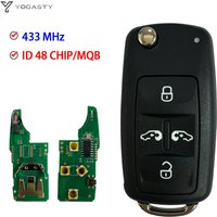 YOCASTY Remote Car Key Fob 433Mhz ID48 Ask 7N0837202K 7N0837202F 7N0837202AE For VW Volkswagan Sharan Multivan T5 Caravelle