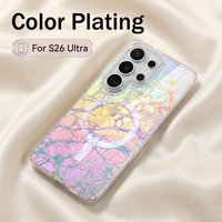 For Samsung Galaxy S25 Ultra, S26 Plus, S24 FE rainbow gradient shell pattern magnetic phone case,wireless charging hard case