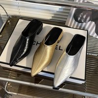 High Heels Simple Women's Baotou Half Slippers Pointed Summer Dress Slide Solid Color High Heels Black Shoes