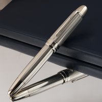 Silver Carved Pattern Fountain Pen EF/F/M Nib with Converter Writing Metal Pen Set