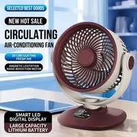 Desktop Fan Rechargeable Turbo Air Circulator 3 Speeds LED Display Quiet Portable Fan For Home Office Outdoor Camping