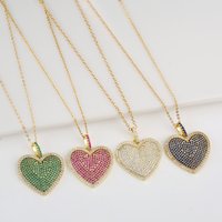 Fashion Luxury Heart Shape Cubic Zirconia Pendant Necklace Elegant for Woman Girl Party Wedding Jewellery Valentine's Day Gift