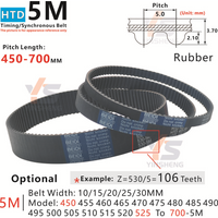 HTD5M Zahnriemenmodell von 450-5M bis 700-5M Hochpräziser, verschleißfester 5M Gummi-Synchronriemen für Industriemaschinen