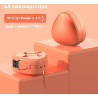 120W 6A 3 in 1 Super Fast Charging Data Cable Portable Retractable USB Micro Type-C Cable For apple Xiaomi Samsung Huawei