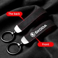 1PCS Leather Car Keychain Men Women Keyring Gift Decoration For Skoda Octavia 2 A5 A7 Superb Rapid Yeti Kodiaq Fabia A7 2022