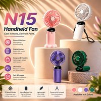 Portable Handheld Personal Rechargeable Fan LED Digital Display Adjustable Rechargeable Fan , 5 Speed Wind Mini Aromatherapy