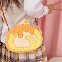 JIAERDI Sweet Cute Cream Cake Shoulder Bag Women Plush Soft Large Capacity Round Bag Ladies Japanese Lolita Crossbody Bags 2025