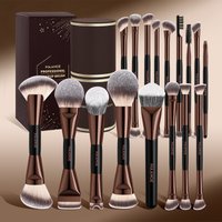 MAANGE 18pcs Makeup Brushes Tools Gift Box Foundation Blush Eye Shadow Blending Concealer Travel Easy Carrying Set Basic Makeup