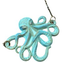 Personality Fashion Ghost Octopus Circular Cross Pendant Necklace for Women Men Hip-hop Rock Collar Chain Jewelry Accessory Gift