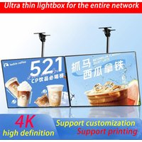 Ultra thin button type LED lightbox luminous display screen LED backlit menu board/suitable for restaurants/cafes/billboards