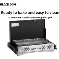 BLACKDOG Portable Folding Charcoal Grill Stainless Steel Tabletop BBQ Grill with Windshield Wood Handle Outdoor Camping Picnic