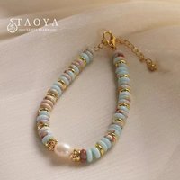 Vacation Style Natural Stone Bead Pearl Pendant Bracelet For Women's Fashion Jewelry Sets Unusual Bracelet Accessories For Party