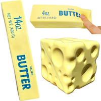 Squishy Simulation Big Butter Stick Fidget Toys Elastic Cube Cheese Stick Funny Squeeze Prank Toy Stress Anxiety Relief Game