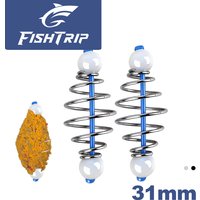 FishTrip 15Pcs Stainless Steel Luminous Spring Fishing Rig with Exploding Hook Bait Cage Bait Holder Fishing Spring Accessories