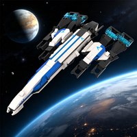 Popular Space Sci-Fi Spaceship Starship Model Building Blocks Set ,Creative Design DIY Assembly Toy Gift,Fans Gift