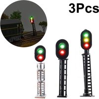3Pcs HO Scale 1:87 Railroad Train Model Signal Traffic Lamp Miniature LED Signal Light 3V with Resistors Railway Scenes Layout