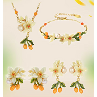 Juicy Grape Fine Jewery Set for Women 2026 New Trend Orange Blossom Jewery Accessory Original Design Birthday Christmas Gifts