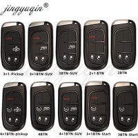 jingyuqin 2/3/4/5 Button Smart Remote Car Key Fob Shell for Jeep Cherokee Durango Dodge RAM Chrysler 1500 Key Case Replacement