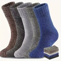 5 Pairs Autumn Winter Thick Towel Warm Socks Harajuku Men Women Keep Warm Socks Cotton Solid Color Casual Wool Socks Gifts