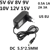 Adaptateur d'alimentation universel AC 110-240V DC 5V 6V 8V 9V 10V 12V 15V 0.5A 1A 2A 3A pour bandes lumineuses LED, prise EU/US