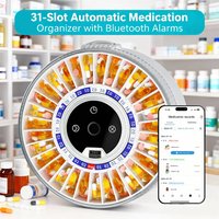 2025 Smart Pill Dispenser 31-Day Auto Dispenser with Bluetooth & Fingerprint Lock for Elderly Safety Daily Timed Dispenser