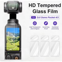 9H HD Tempered Glass Flim for DJI OSMO Pocket 3/4 Lens+Screen Protector Anti-Scratch Gimbal Camera Protective Cover Accessories