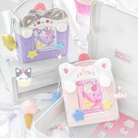 Mini Card Album Plush One Palace Grid Card Postcard Storage Album Polaroid Album Star chasing Small Card Plush Card Album Wind C