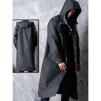 AliExpress Meltset Reusable Raincoats Fashion Black Adult Windbreaker Style Waterproof Long Raincoat Hooded Cycling And Hiking Thickened Raincoat