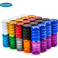 AQTQAQ 40Pcs Tire Stem Valve Caps Aluminium Car Dustproof Wheel Air Port Caps Cover American AIR Valve Cap Dustproof 11 Colors