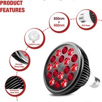 Red Light Therapy Lamp with Holder 300° Adjustable Clamp 660nm&850nm Infrared Combo Bulb for Skin Care Pain Relief and Recovery