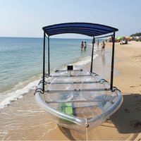 8 People Ocean Transparent Boat Kayak clear UV Sunshine Dolphin Stone Fish Visit Viewing PC Boat Beach Rent Electric Motor