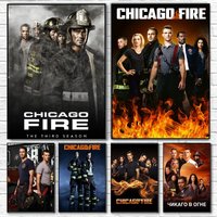 Hot TV Chicago Fire13 Poster Waterproof Wall Art Sticker For Bar Living Room Vintage Room Decor High Quality Print Gift