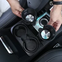 Car Cup Holder Water Drinks Holder Trim For Land Rover Range Rover Vogue Sports Discovery 4 5 LR4 LR5 ABS Black Car Accessories