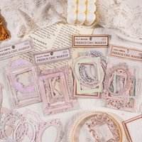 Journamm 10pcs/pack Cutout Frame Materials Paper Decor Junk Journal DIY Photo Album Aesthetic Stationery Planner Craft Paper