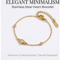 Luxury Gold Color Heart Wing Zircon Bracelet - Stainless Steel Jewelry for Women, Hypoallergenic Gift & Party Bangle Accessories