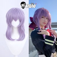 Shinoa Hiiragi Cosplay Wig Anime Seraph of the end cosplay Wig HSIU 45cm gray purple Long hair Heat Resistant Synthetic Wig