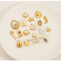 2-10pcs Stainless Steel Imitation Pearl Love Angel Butterfly Pendant Fashion Jewelry DIY Accessories Wholesale Direct Sales