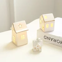 Nordic Ins Ceramic Christmas Mini Snow House Pendant Gift, Small Decoration
