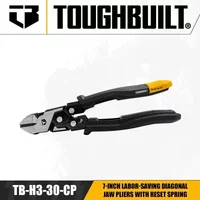 TOUGHBUILT labor-saving wire pliers with pointed nose and slanted mouth, equipped with a return spring TB-H3-30-CP