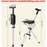 Bestseller Electric Button Smart Crutch Fully Automatic Elderly Can Sit on A Folding Stool Dual-purpose Electric Folding Crutch