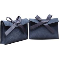 10pcs Envelope Flap Velvet Jewellery Pouches Bow-knot Ribbon Navy Blue Packaging Pouch Necklace Bracelet Makeup Jewelry Gift Bag