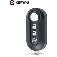 KEYYOU 3 Buttons Remote Car Key Shell Flip Key Pad Case For Fiat 500 Panda Punto Bravo White Button Fob SIP22 Blade New Arrivel