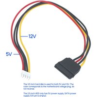 SATA15P to small 4P ITX power cord Computer Power Supply Wire Converter Cable for ITX PCs 20cm/7.87in Long